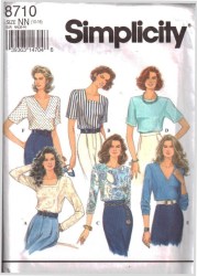 8710 SIMPLICITY PULLOVER SHORT - LONG SLEEVE TOPS PATTERN 6-12 UNCUT